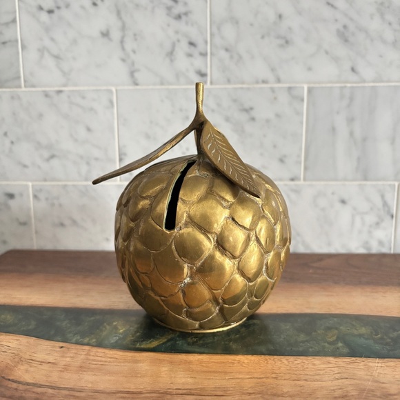 Vintage Brass Raspberry Coin Bank - Picture 3 of 8